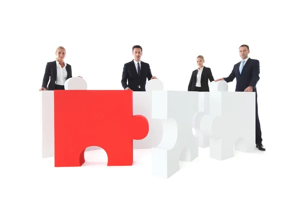 Business team e puzzle — Foto Stock