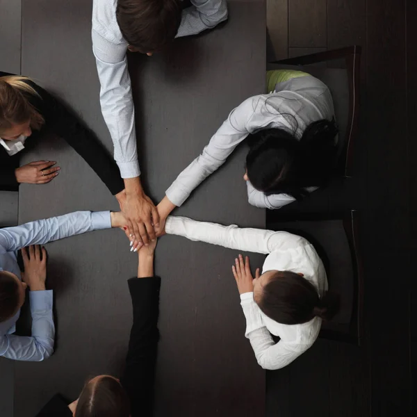 Equipo Empresarial Gente Con Las Manos Apiladas Unidad Concepto Cooperación —  Fotos de Stock