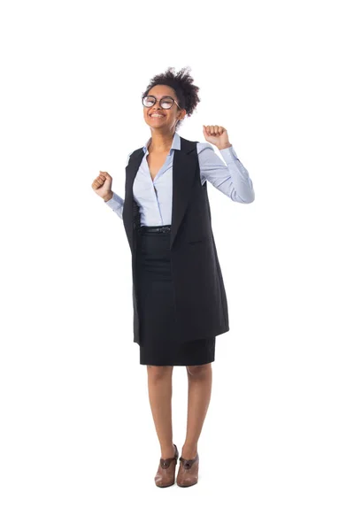 Full Length Portrait African American Black Mixed Race Attractive Young — Stock Photo, Image