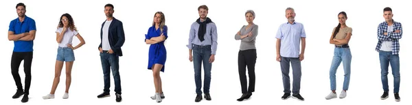 Group Casual People Isolated White Background — Stock Photo, Image