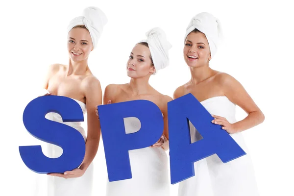 Donne in possesso di lettere spa — Foto Stock