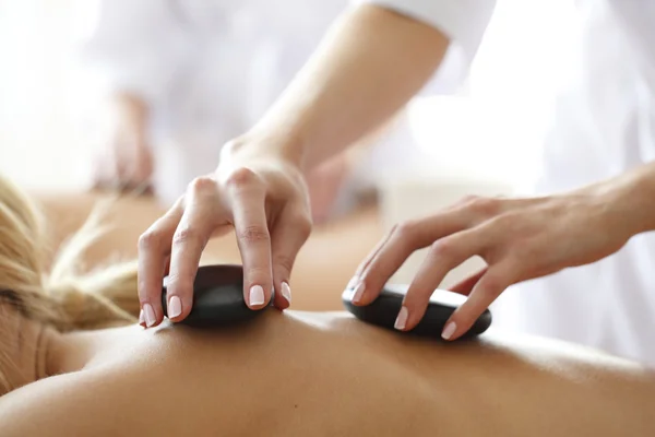 Spa hot stone massage — Stock Photo, Image