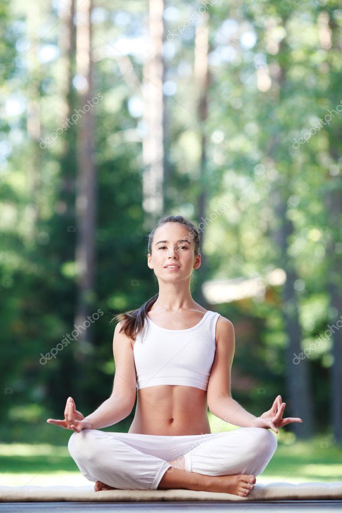 yoga woman in park