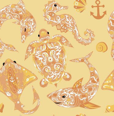 Deniz hayvan desen