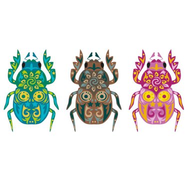 Scarab vektörü, renk giderici çizim, tişört baskısı, dövmeli tasarım, böcek dekoru, çocuk çizimi, böcek resmi.