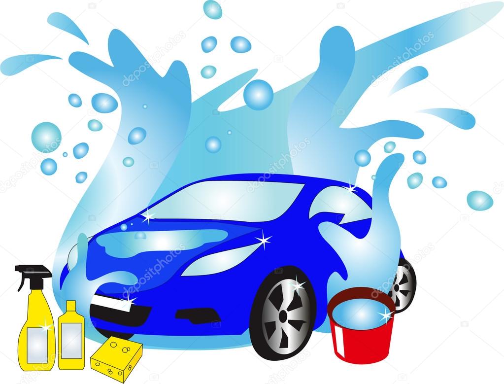 the car in water flow, detergents for transport,