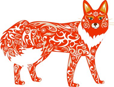 Fox bir örnek, bir hayvan portakal,