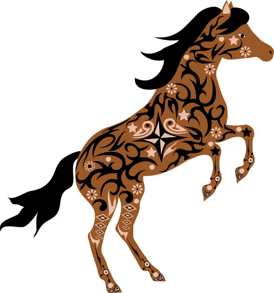 Cavalo marrom illustratijn — Vetor de Stock