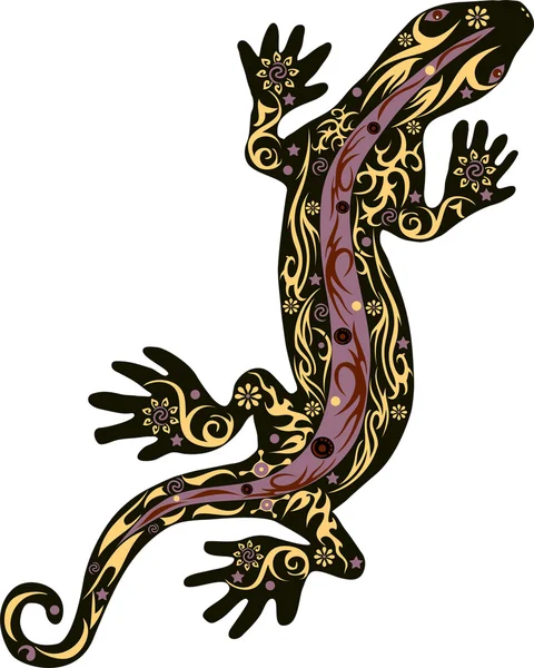 Lagarto vector negro — Vector de stock