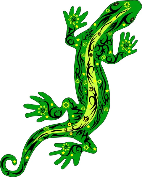 Lagarto ilustração verde — Vetor de Stock