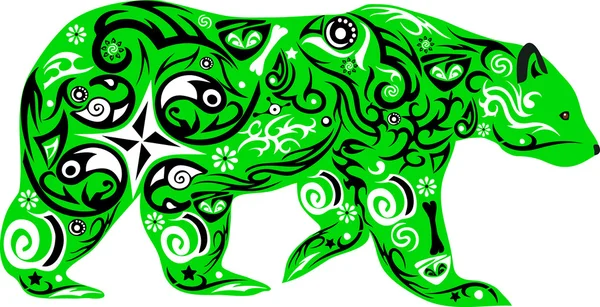 Orso vettore verde — Vettoriale Stock