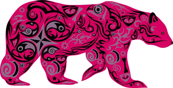 Bear pink vector — Stock Vector