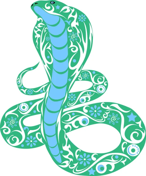 Serpiente vector turquesa — Vector de stock