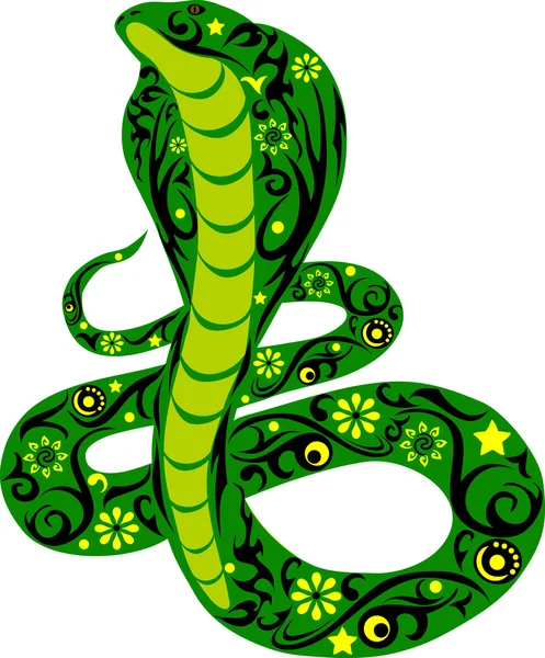 Serpent vecteur vert — Image vectorielle