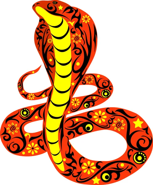 Serpiente vector rojo — Vector de stock