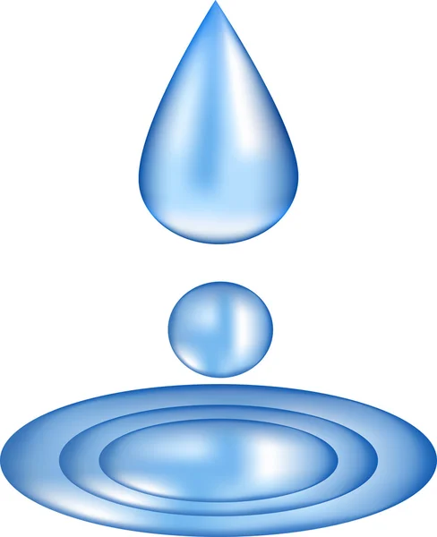 La gota de agua de azul — Vector de stock