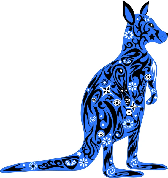 Blauer Känguru-Vektor — Stockvektor