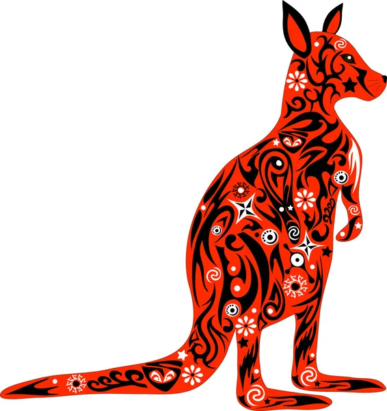 Roter Känguru-Vektor — Stockvektor