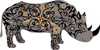 Gergedan vektör gri