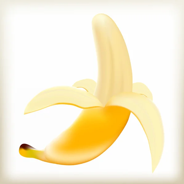 Plátano, fruta madura, amarillo — Vector de stock