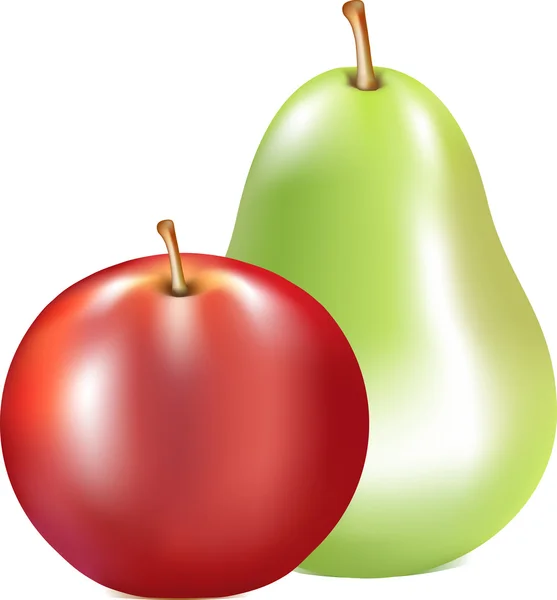 Μήλο και αχλάδι διάνυσμα — Διανυσματικό Αρχείο