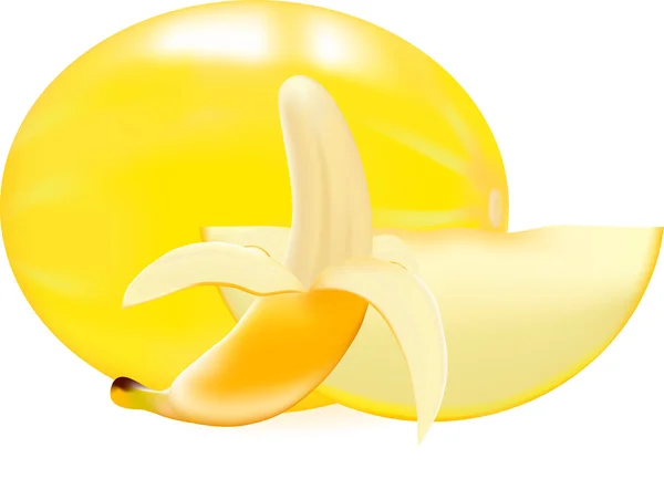 Banane et melon — Image vectorielle