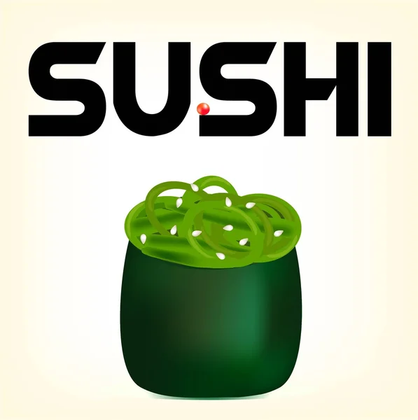 Sushi con algas marinas — Vector de stock