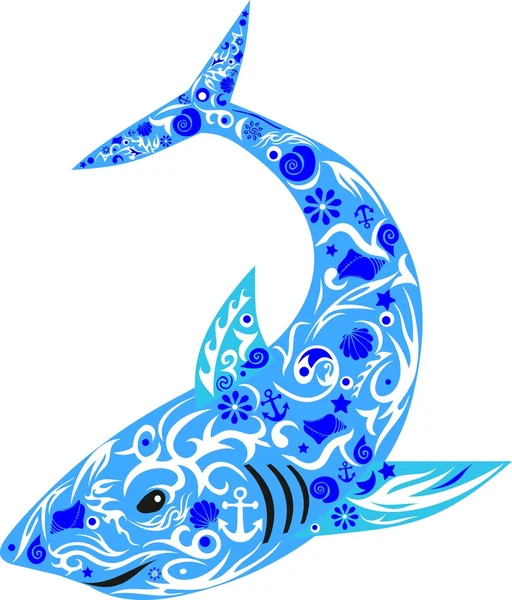 Haifischblauer Vektor — Stockvektor