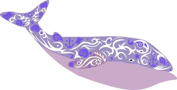 Baleine, cachalot, poisson , — Image vectorielle