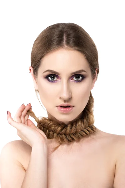 örgü ile güzel bir kadın