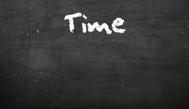 Siyah tahtada beyaz animasyon metni, 4k stok video