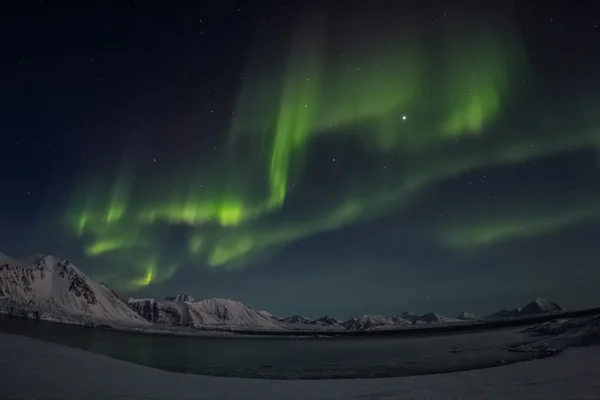 Арктическая зима на юге Шпицбергена — стоковое фото