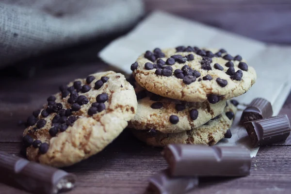 Cookies with chocolate — Stock Photo, Image