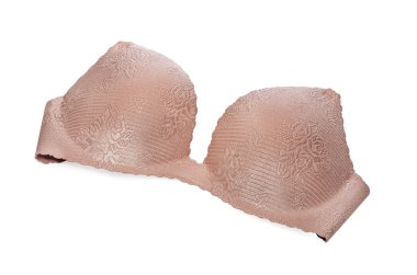 Bej beyaz bir arka plan üzerinde onu sutyen.