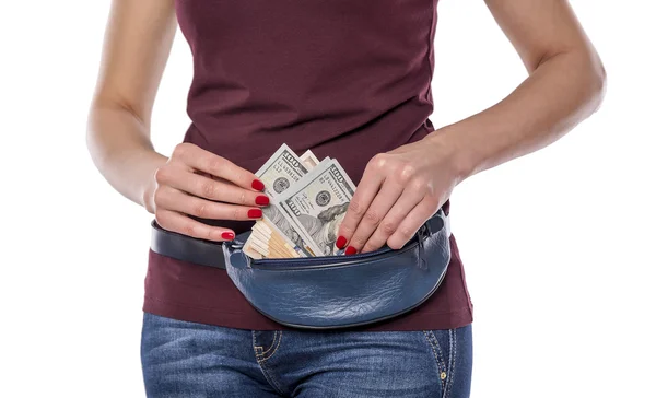 Πορτοφόλι με χρήματα στη μέση. — Φωτογραφία Αρχείου