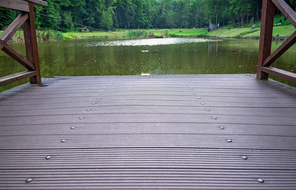 Wooden ferry on the lake. — Stock Photo, Image