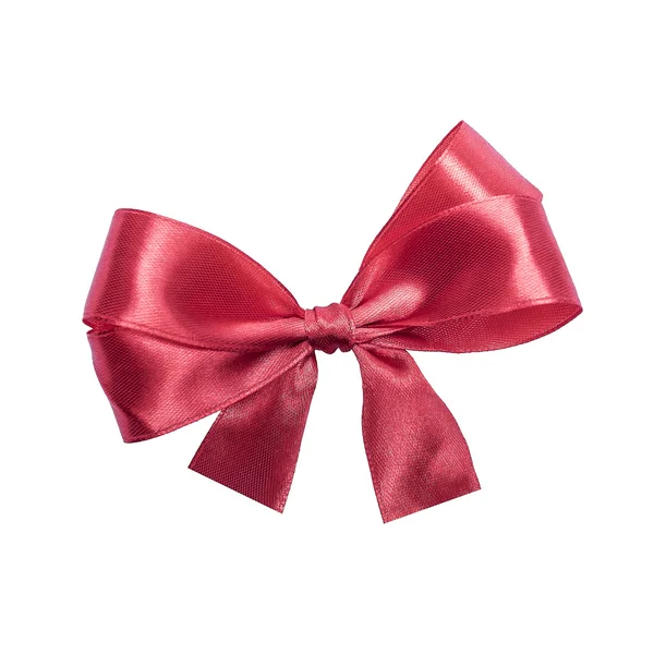 Red satin gift bow. — Stock Photo, Image