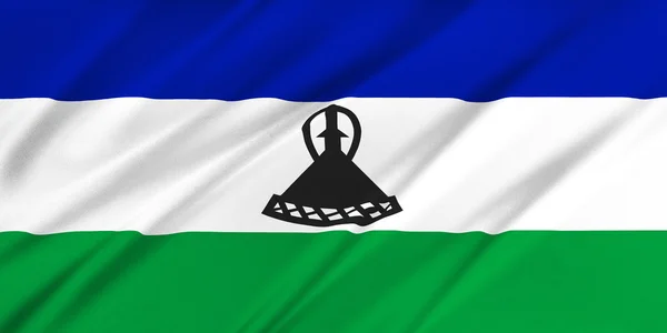 Lesothská vlajka — Stock fotografie