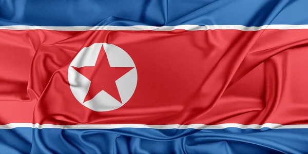 Vlag van korea noorden — Stockfoto