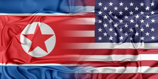 EUA e Coreia do Norte — Fotografia de Stock