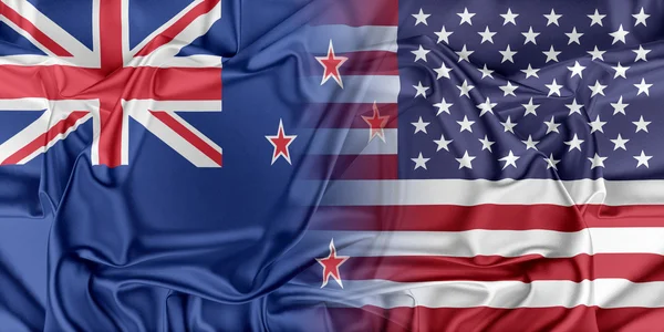 Estados Unidos y Nueva Zelanda — Foto de Stock