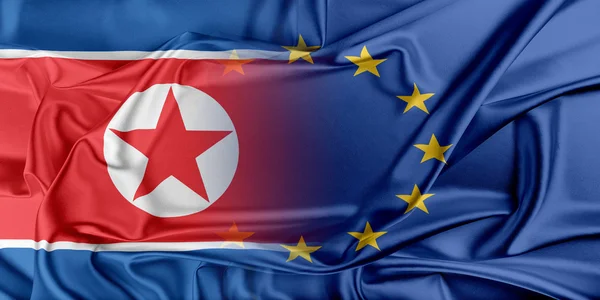 Europese Unie en Korea Noord. — Stockfoto