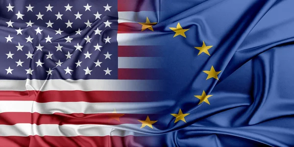 União Europeia e Estados Unidos . — Fotografia de Stock