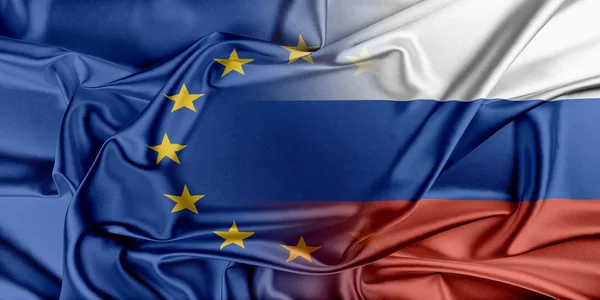 European Union and Russia. — Stock Photo, Image