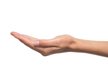 Bir kadının elini aç, yukarı palmiye.