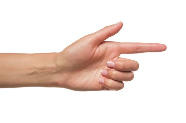 Menschliche Hand zeigt mit dem Finger — Stockfoto