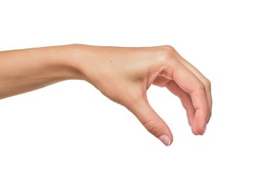 Güzel kadın elini tutarak öğeleri.