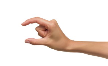 Güzel kadın elini tutarak öğeleri
