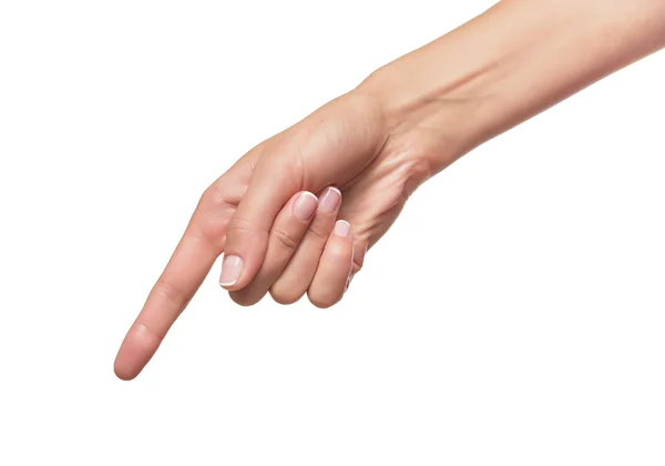 Menschliche Hand zeigt mit dem Finger — Stockfoto