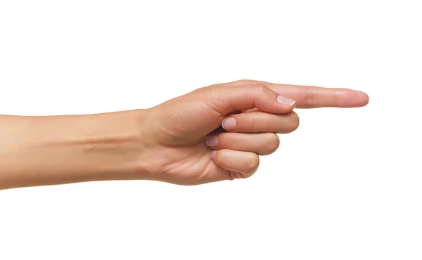 Menselijke hand wijs met vinger — Stockfoto
